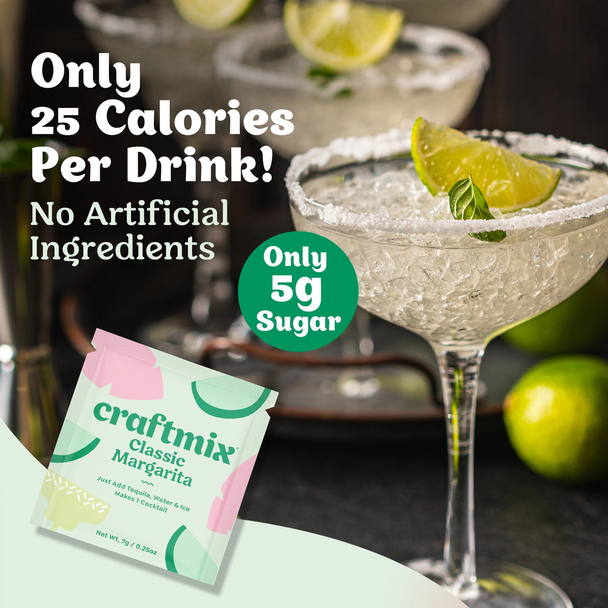 Classic Margarita Cocktail / Mocktail Mixer - single serving