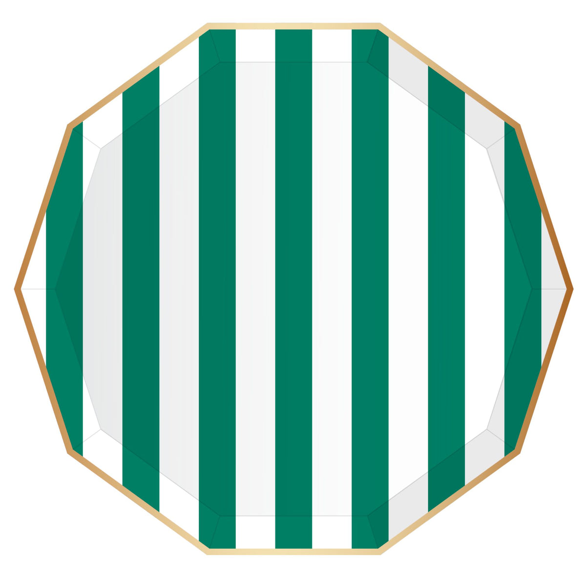 Emerald Green Signature Stripe Paper Plates