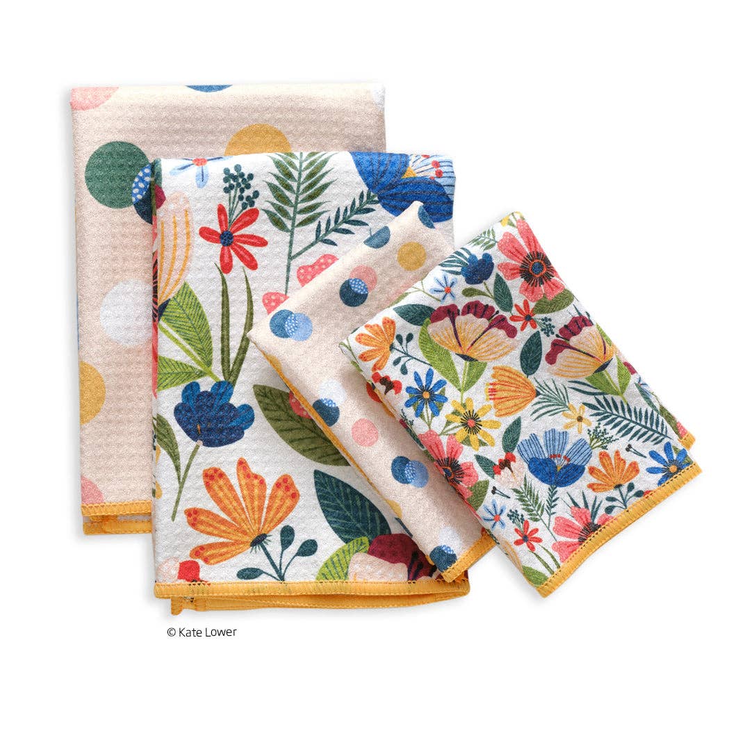 Field Of Flowers All Purpose Towel Set, Multi-Surface Cloths - The Preppy Bunny