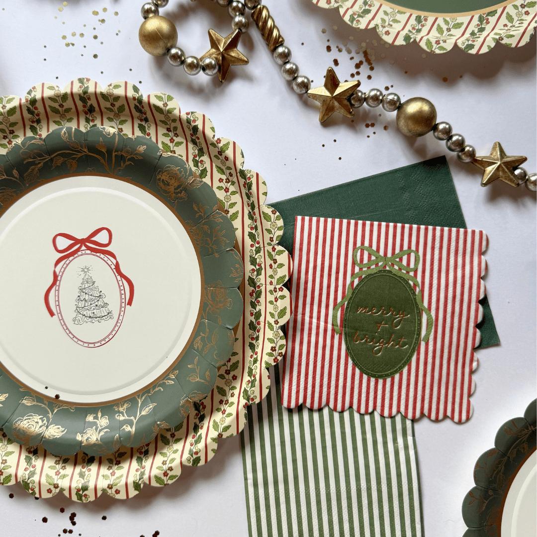 Hearth & Holiday Scalloped Beverage Napkins (24pcs) - The Preppy Bunny