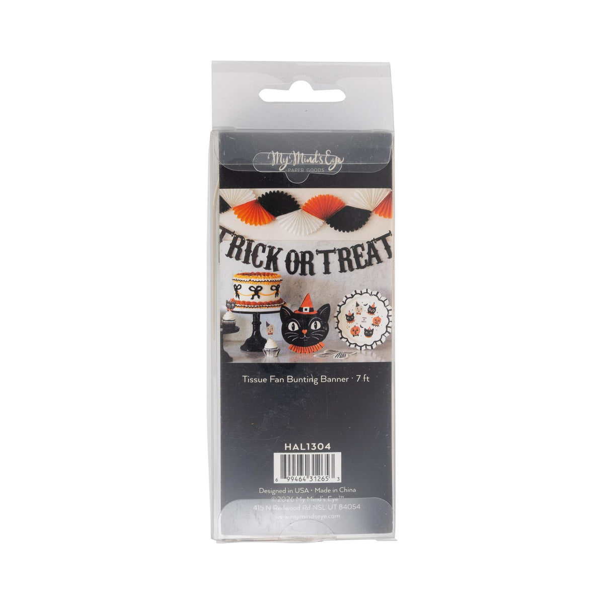 Orange Black and Cream Double Bunting Tissue Banner