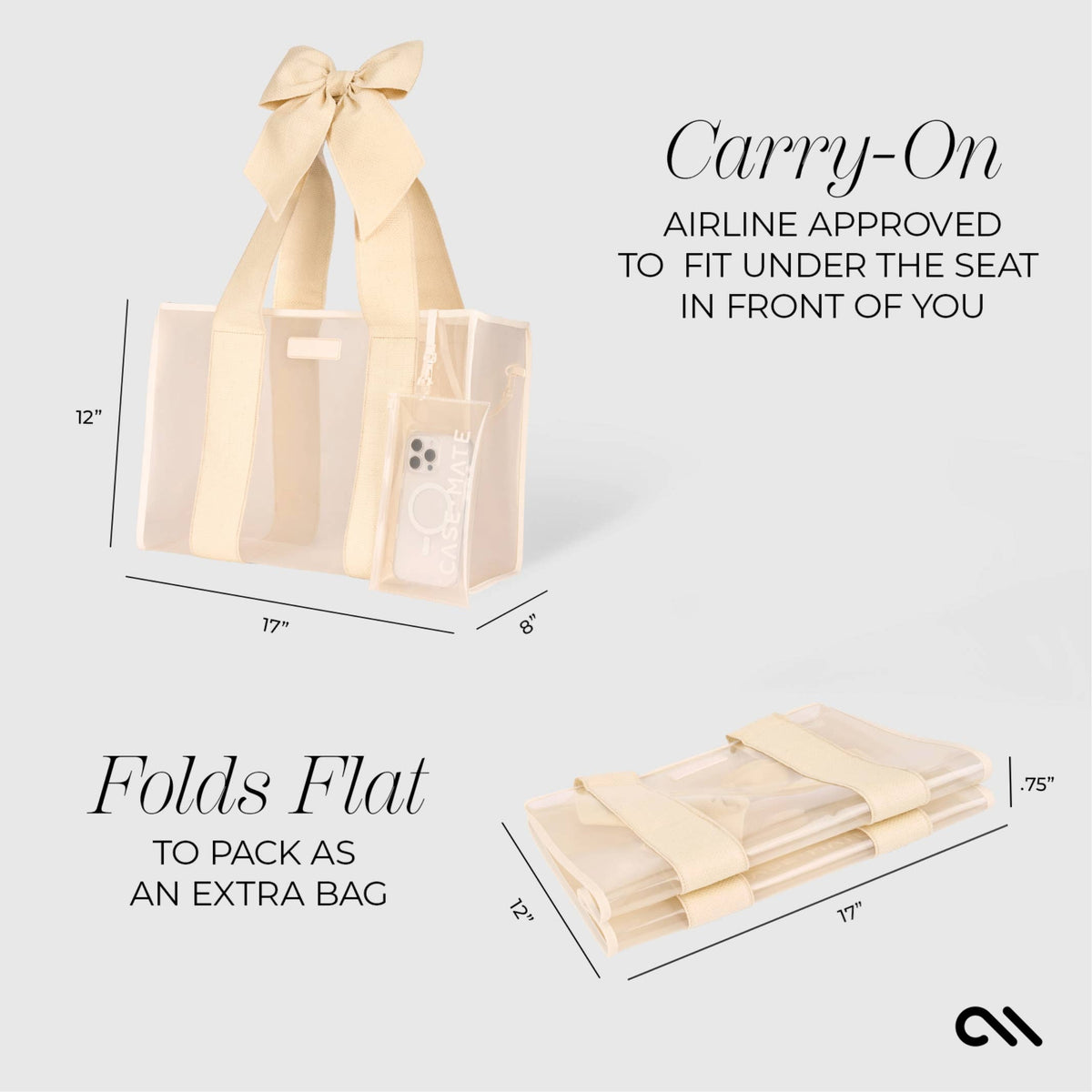 Case-Mate Ecru Raffia Bow Jelly Tote Bag - The Preppy Bunny
