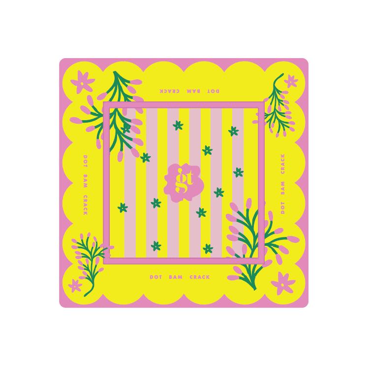 Mahjong Mat in Palm Springs Yellow 33"x33"
