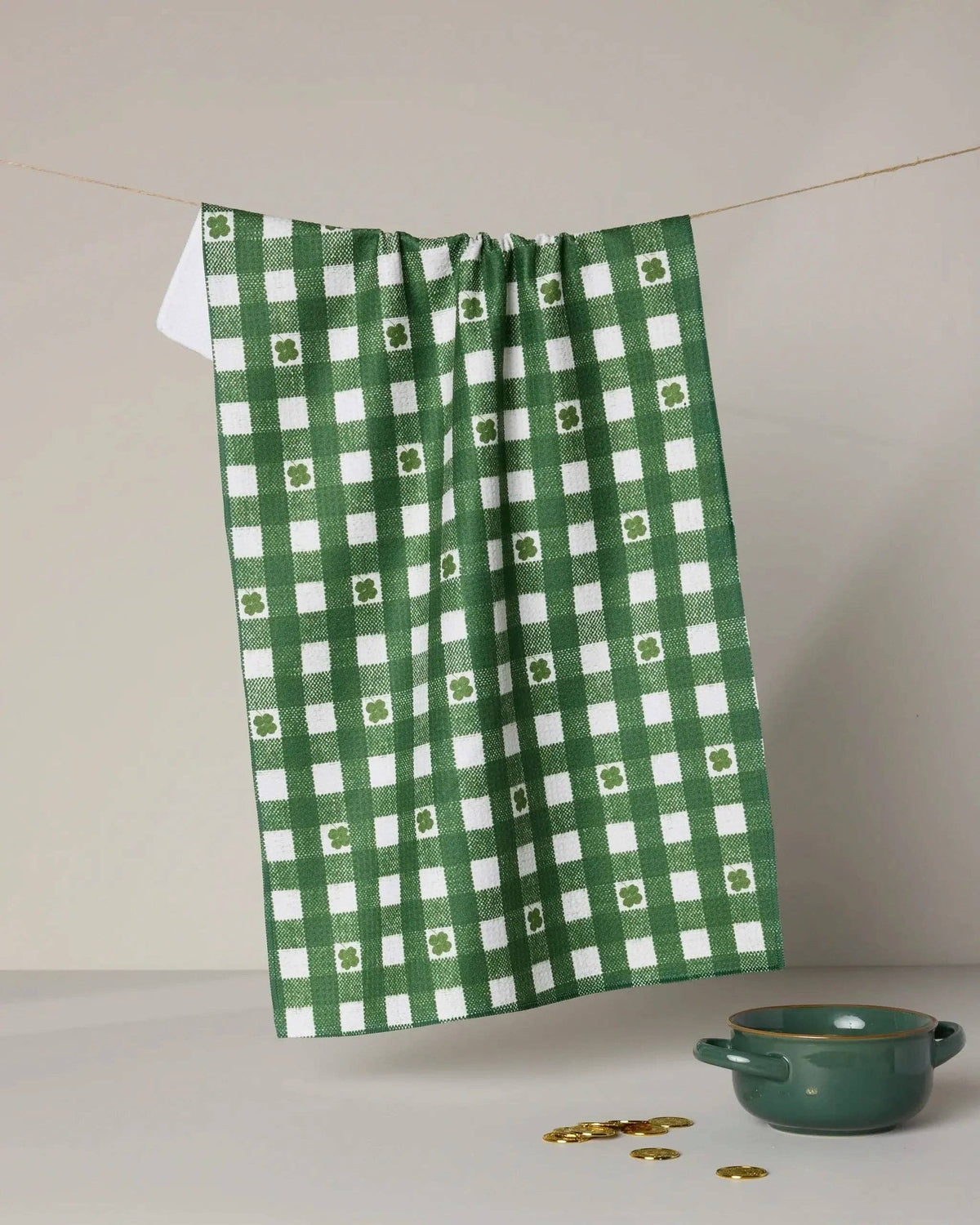 Fortunate Gingham Tea Towel by Geometry - The Preppy Bunny
