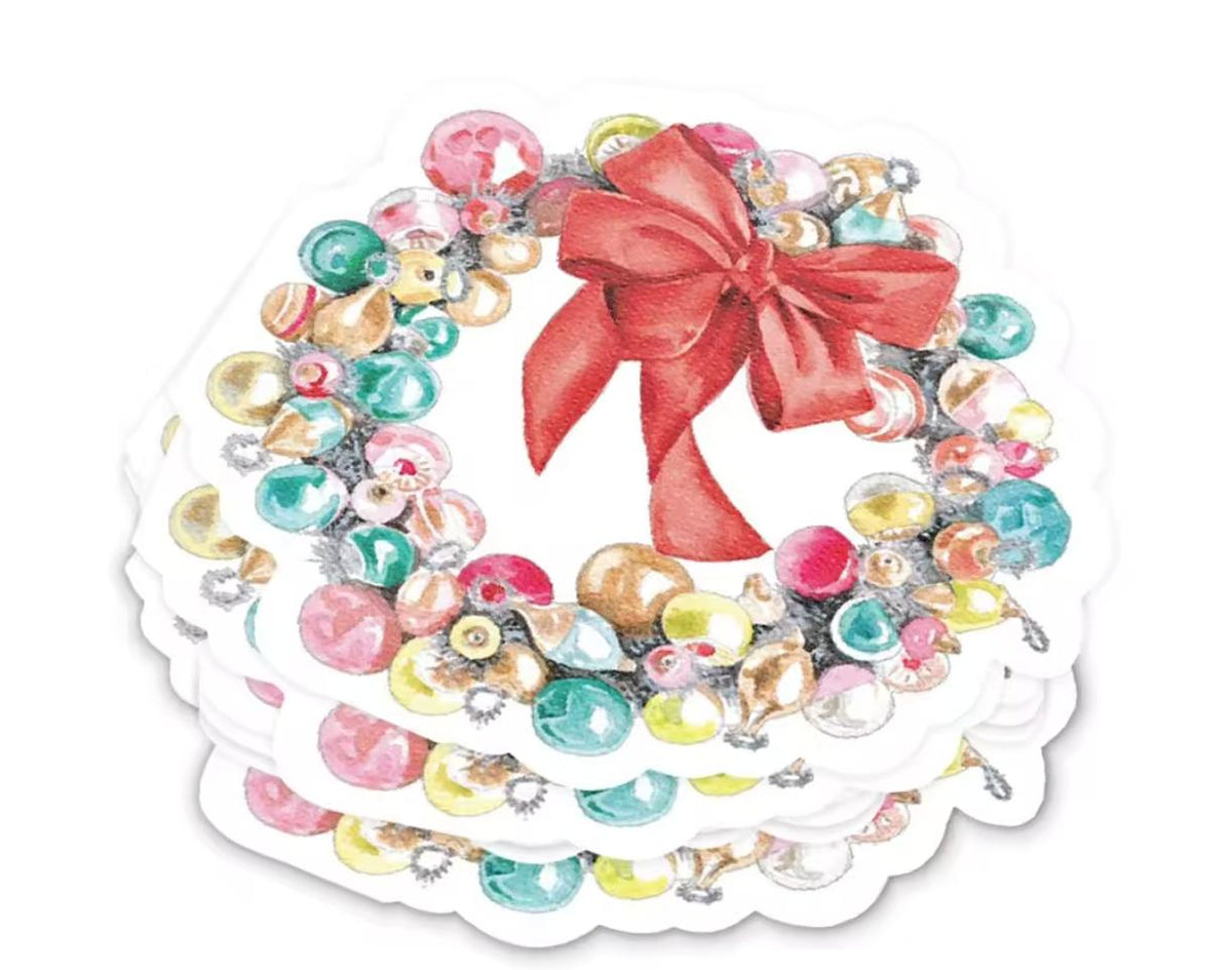 Vintage Ornament Wreath Napkins - The Preppy Bunny