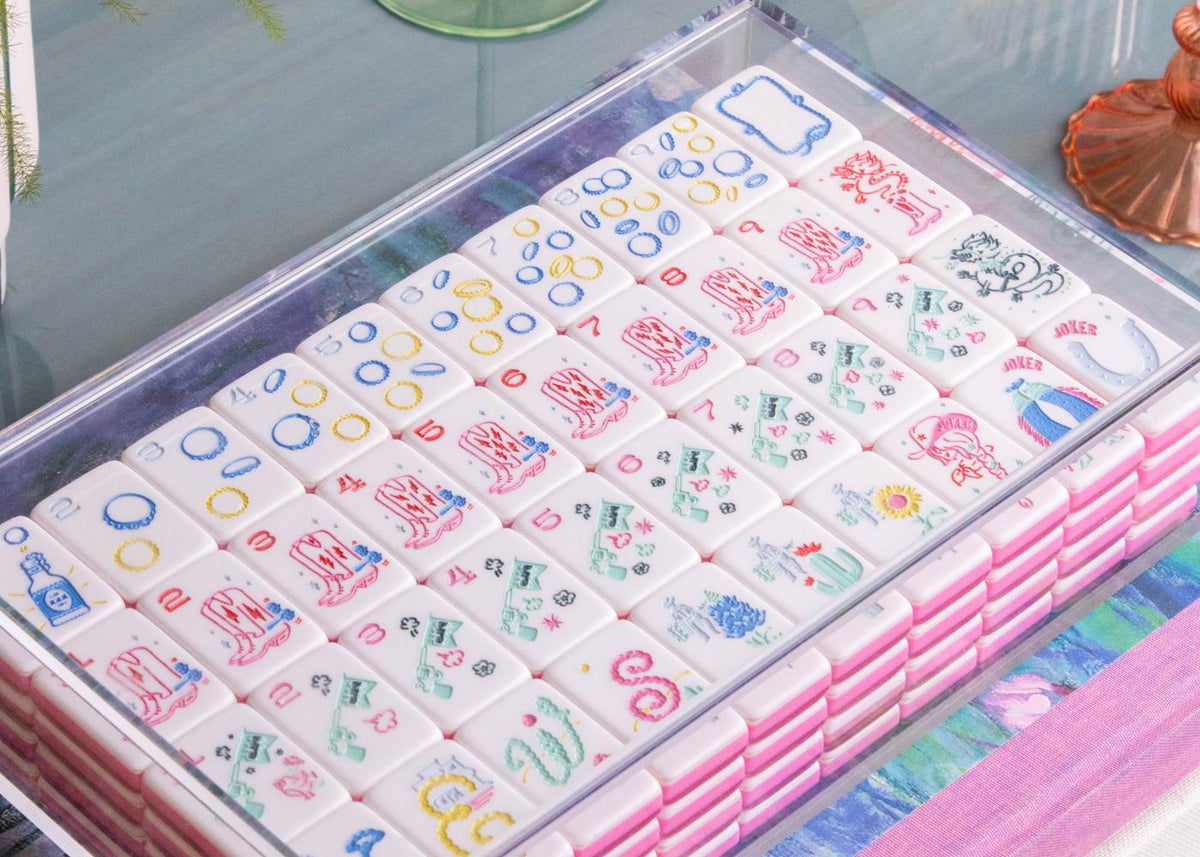 Miss Cowgirl Mahjong Tile Set - The Preppy Bunny