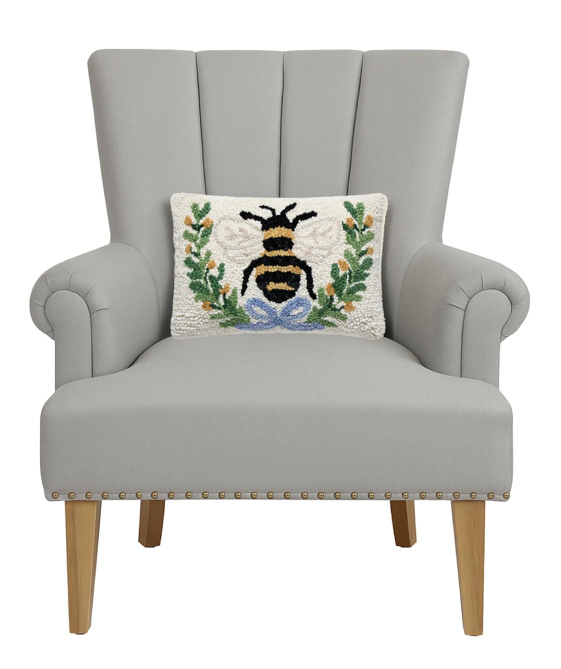 Bee In A Wreath Hook Pillow - The Preppy Bunny