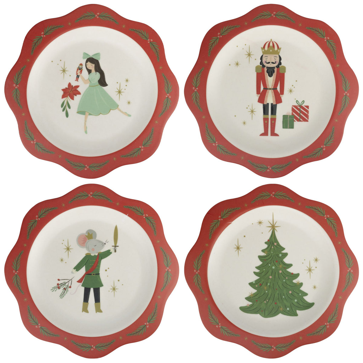 Nutcracker Bamboo 9&quot; Plates - Set of 4