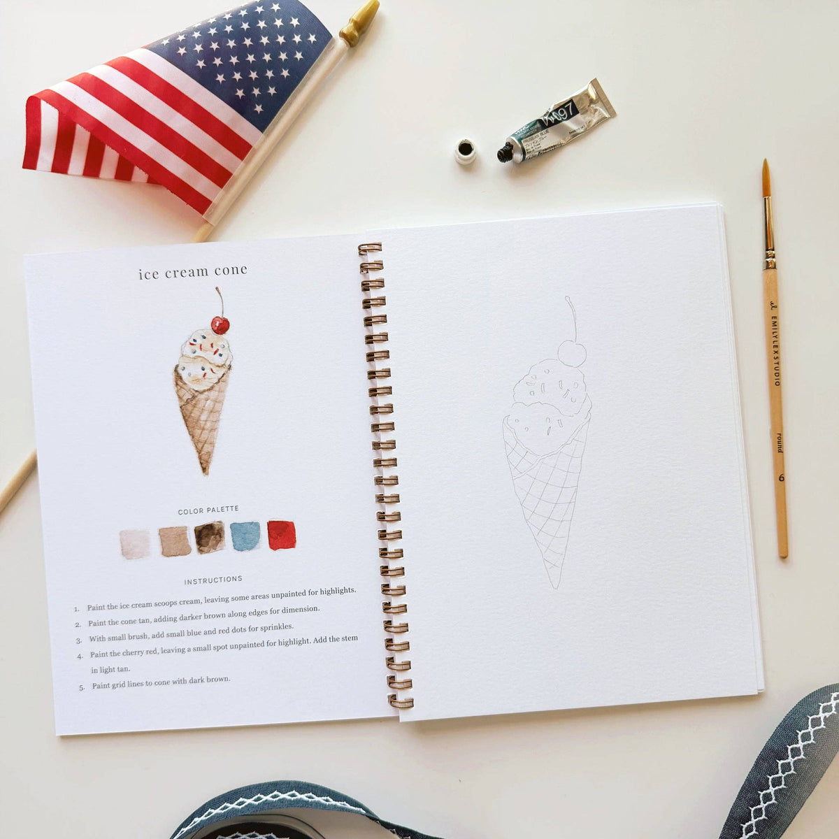 Americana watercolor workbook - The Preppy Bunny