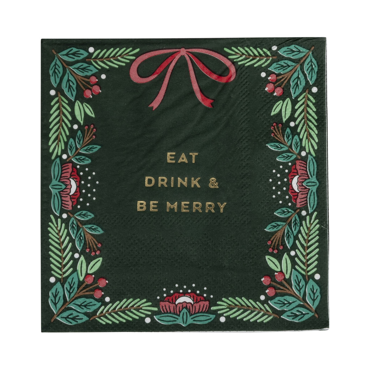 Eat Drink &amp; Be Merry Paper Cocktail Napkins