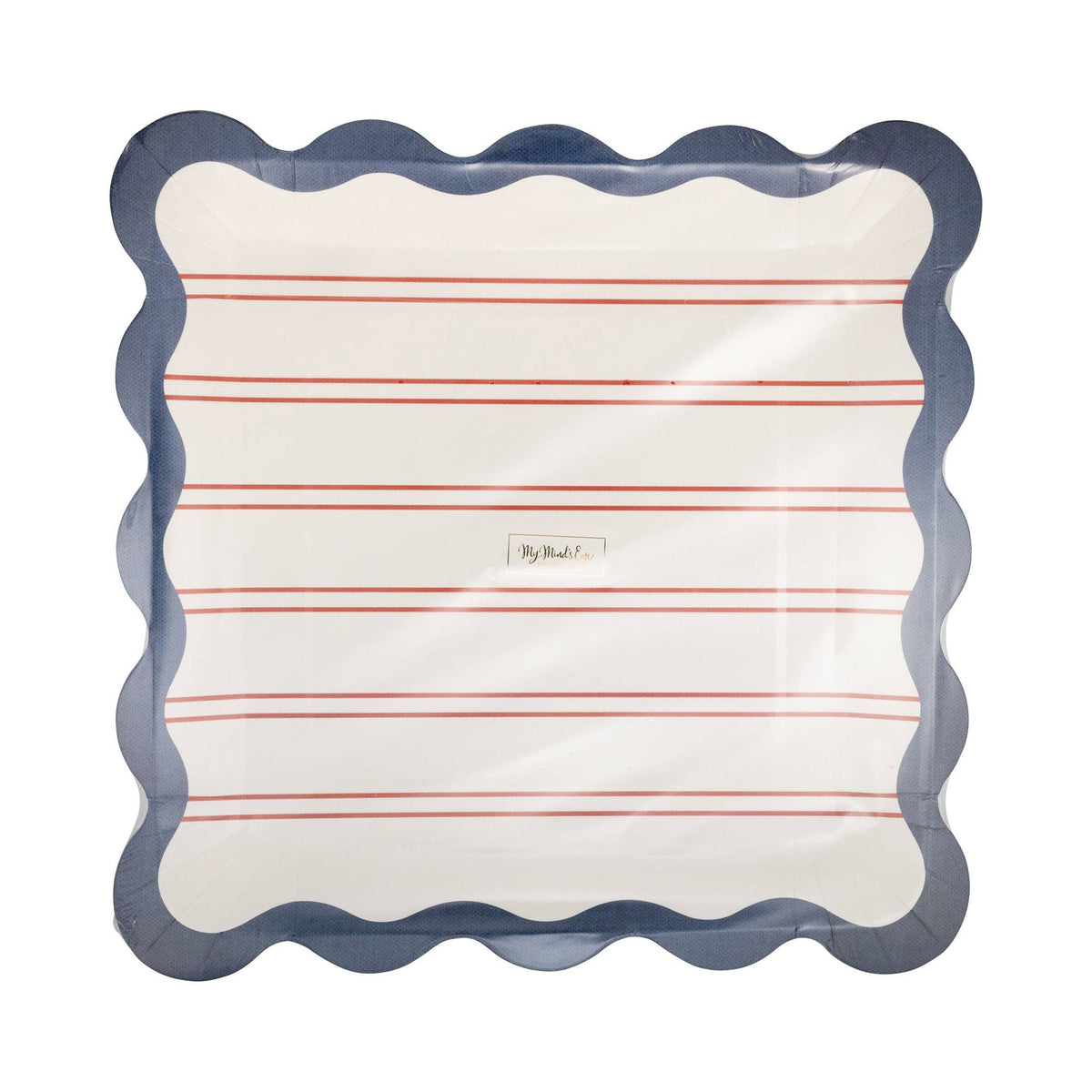 Red Stripes Paper Plates - 11" - The Preppy Bunny