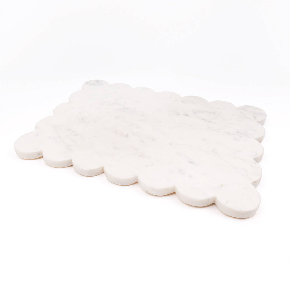 White Marble Scalloped Serving Board - The Preppy Bunny