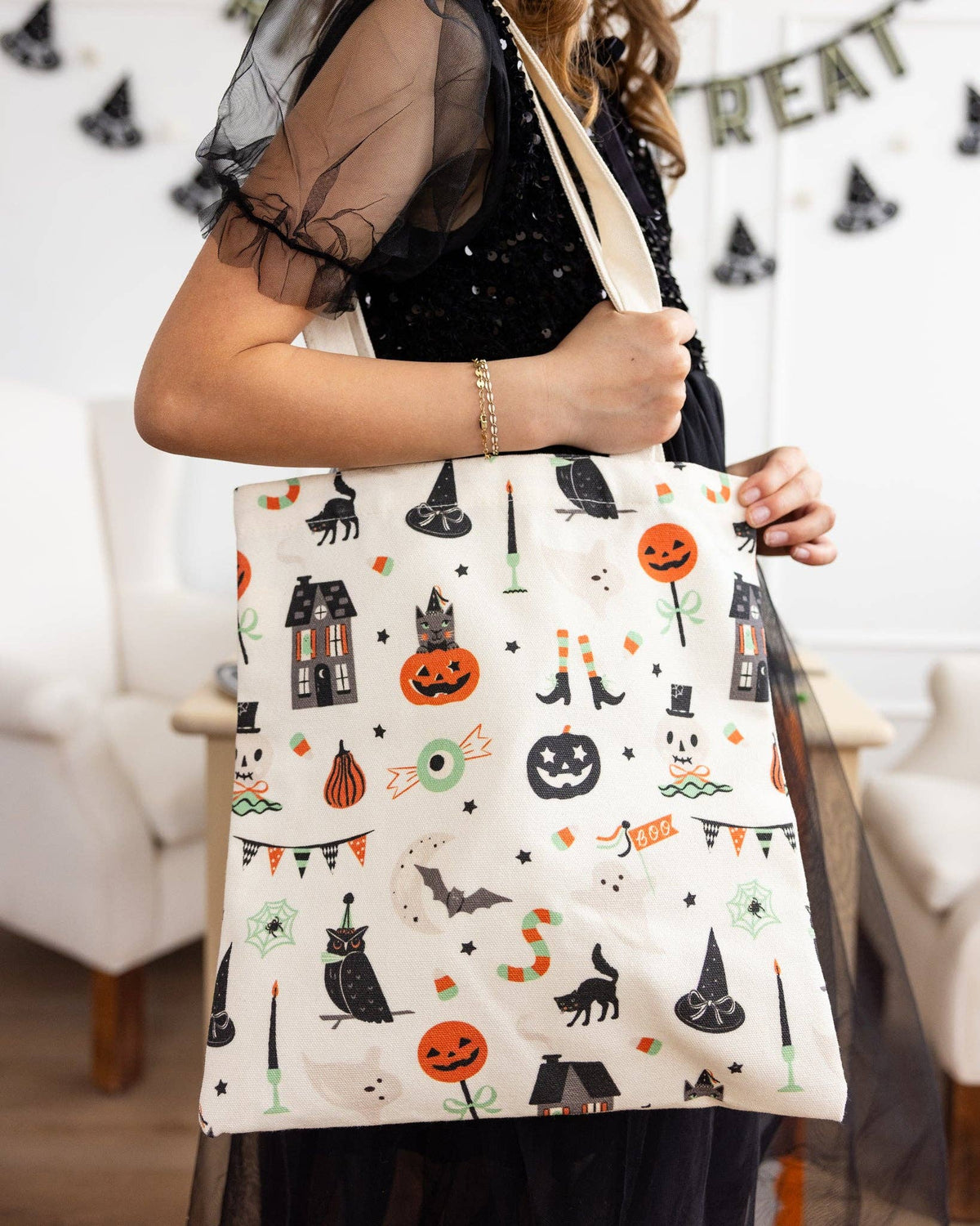 Tricks &amp; Treats Canvas Tote Bag - The Preppy Bunny