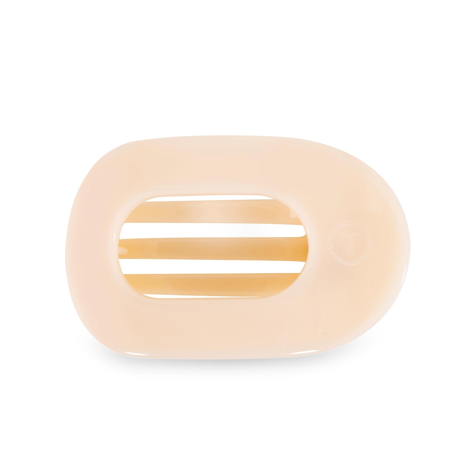 Round Flat Hair Clip | Medium | Almond Beige - The Preppy Bunny