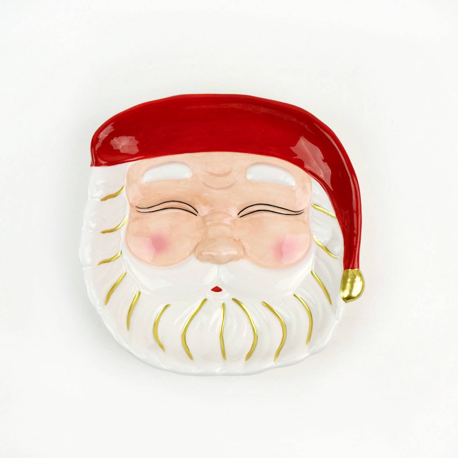 Red Hat Santa Dessert Plate - The Preppy Bunny