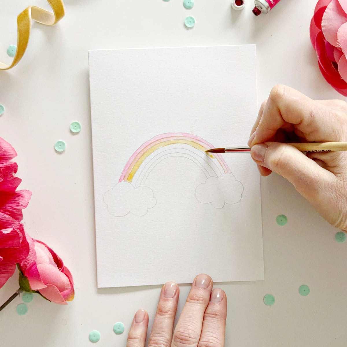 Fairytale paintable watercolor notecard set - The Preppy Bunny