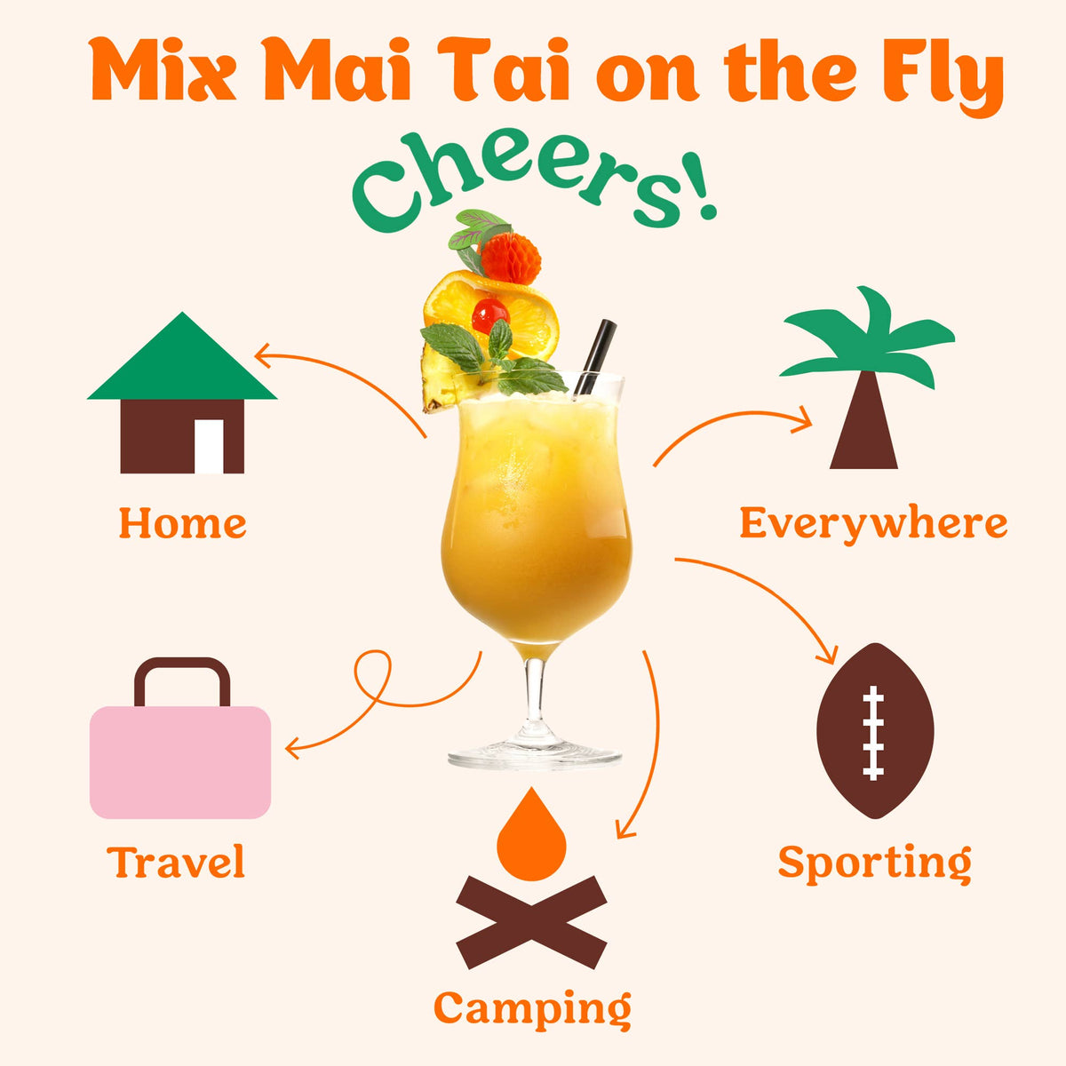Blood Orange Mai Tai Cocktail / Mocktail Mixer - Single Serving