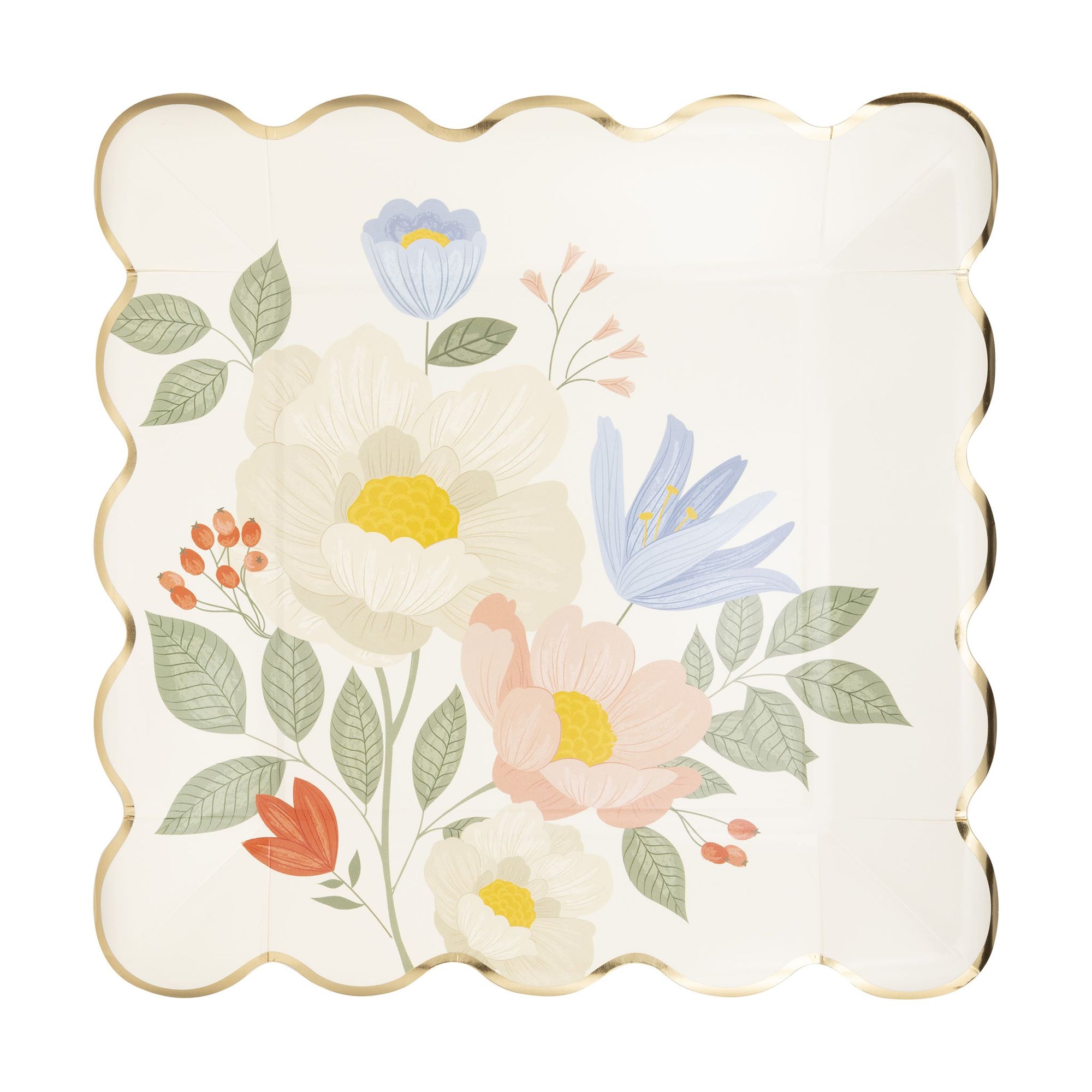 Floral Corner Paper Plates - The Preppy Bunny