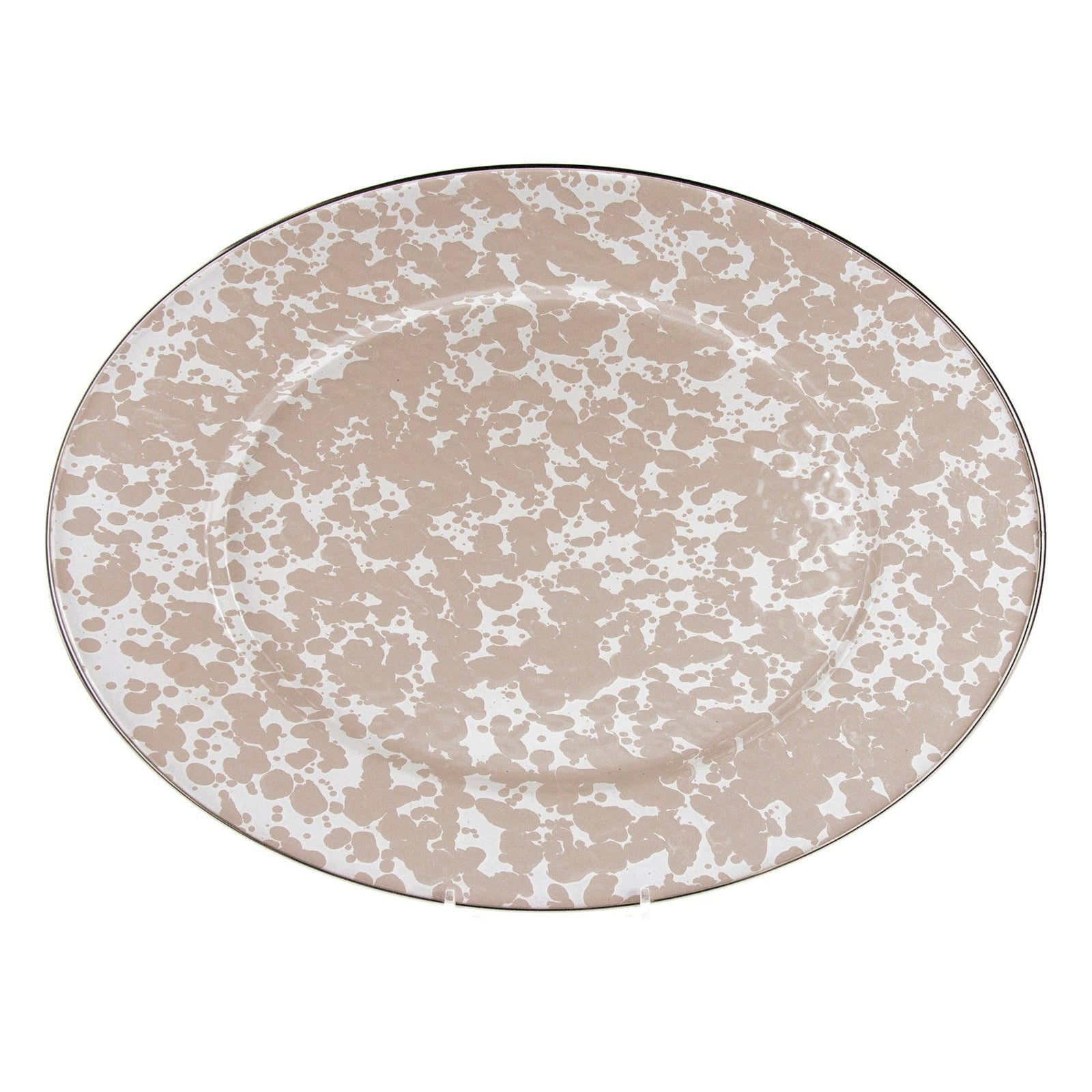 Taupe Swirl Oval Tray - The Preppy Bunny