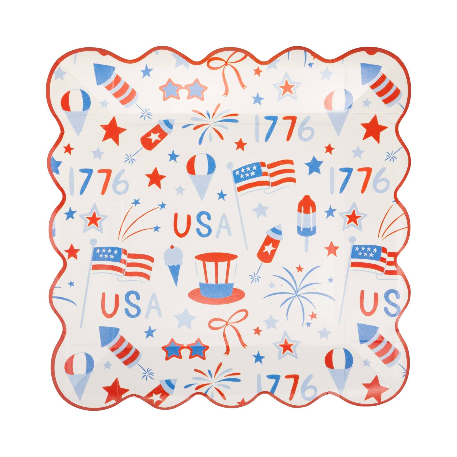 USA Icons Paper Plates - 9" - The Preppy Bunny