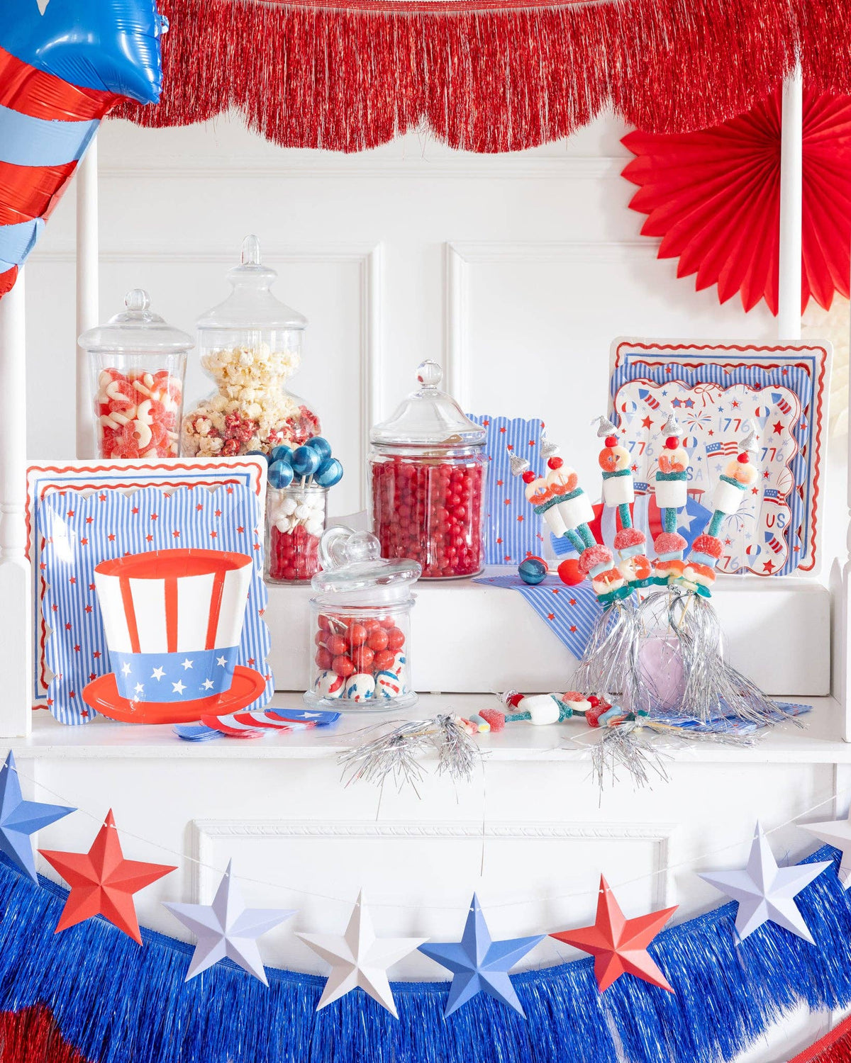 Uncle Sam Hat Paper Plates - The Preppy Bunny