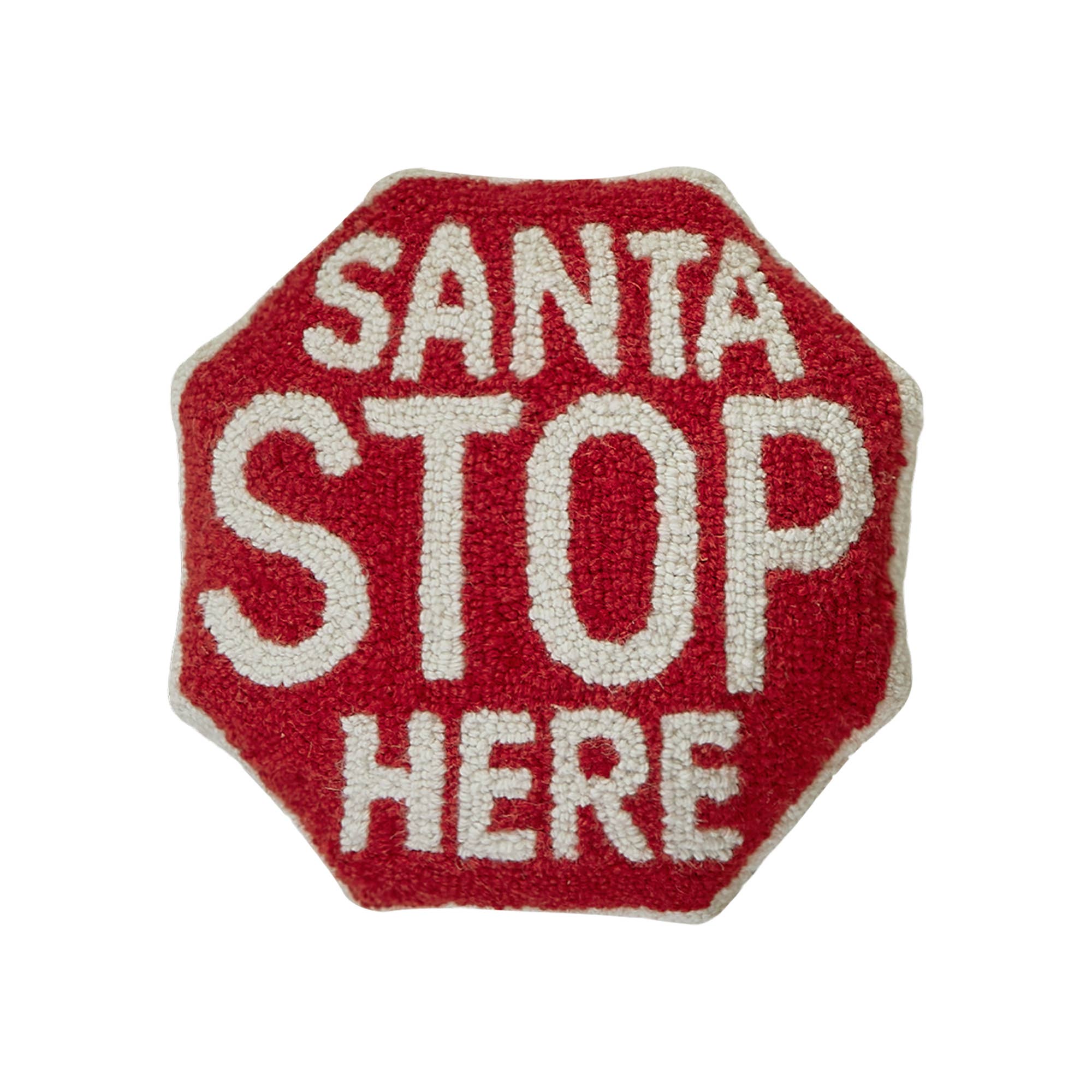 Santa Stop Sign Hook Pillow - The Preppy Bunny