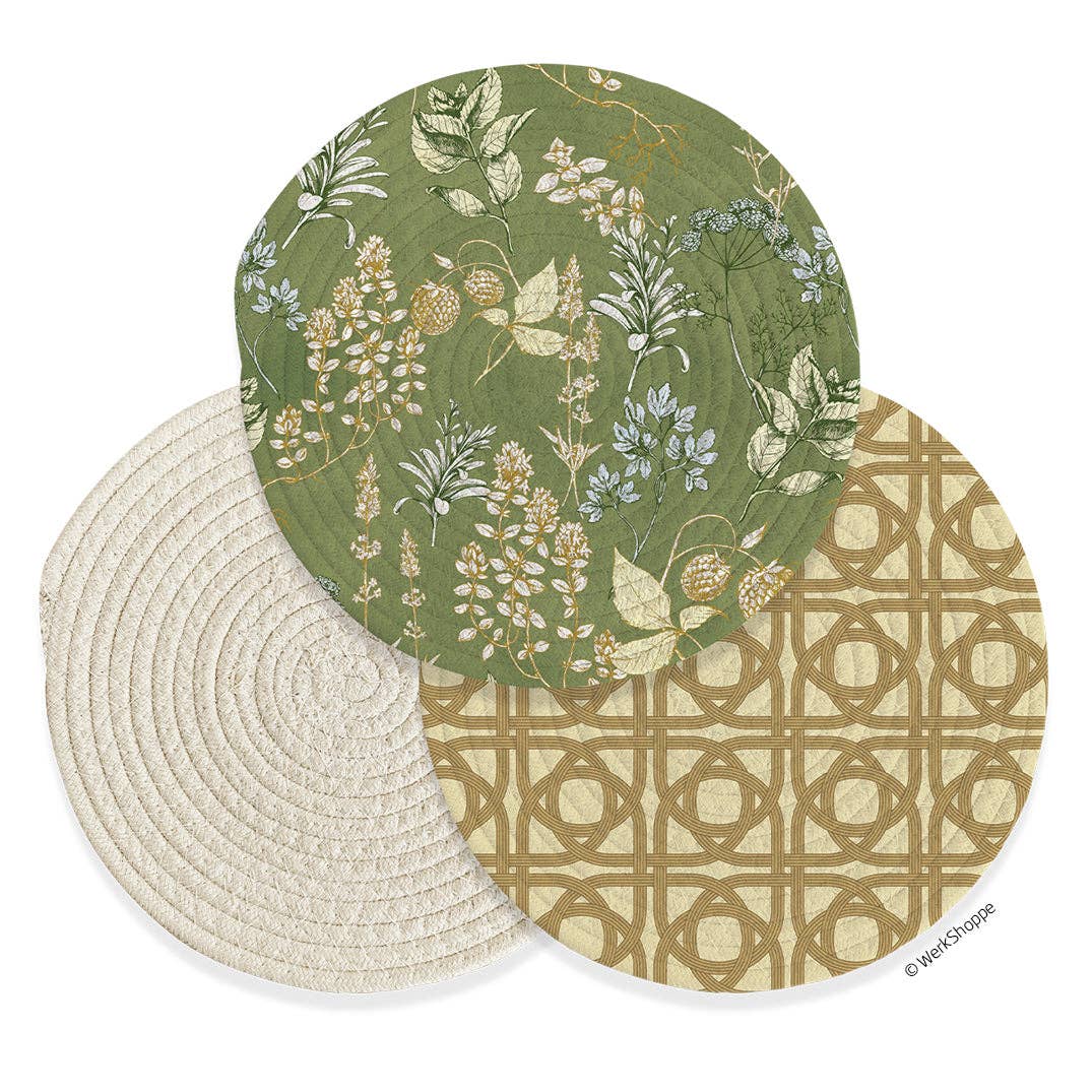Kitchen Herbs Cotton Kitchen Trivets, Pot Holders, Hot Pads