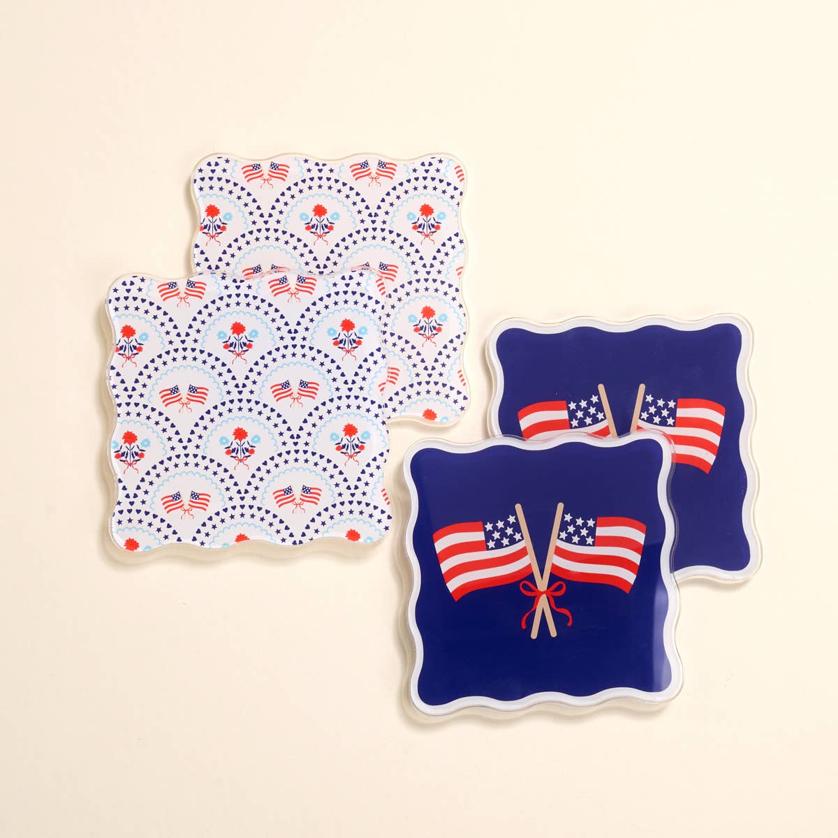 Acrylic Coaster Set in All American Darling - The Preppy Bunny
