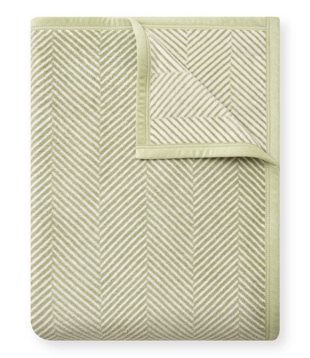 Harborview Herringbone Garden Green Blanket by ChappyWrap