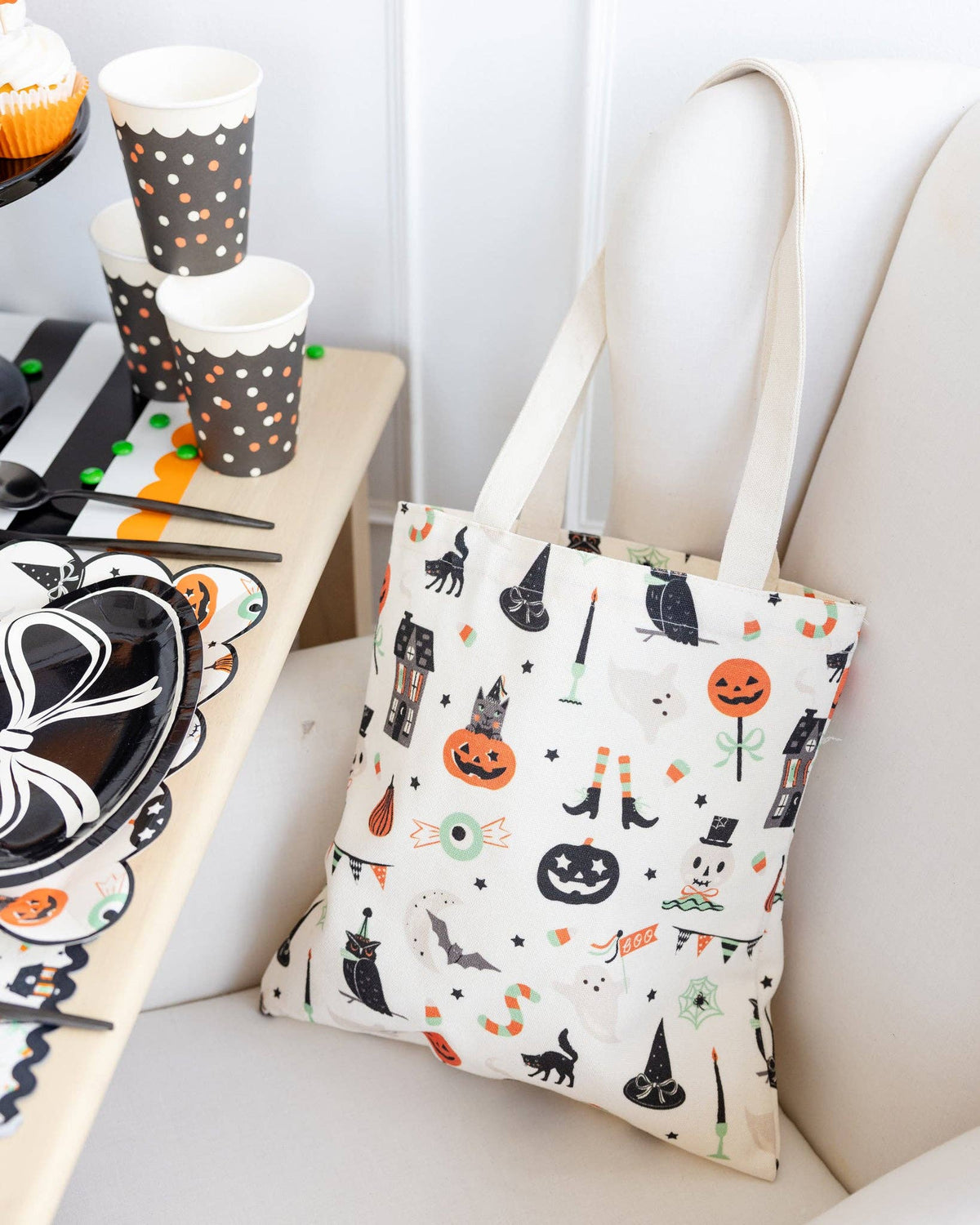 Tricks &amp; Treats Canvas Tote Bag - The Preppy Bunny