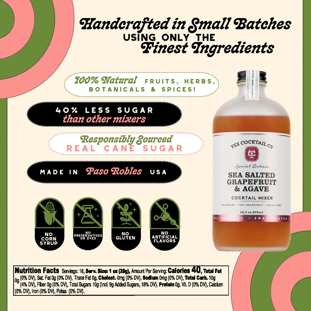 Sea Salted Grapefruit &amp; Agave Cocktail Mixer - The Preppy Bunny