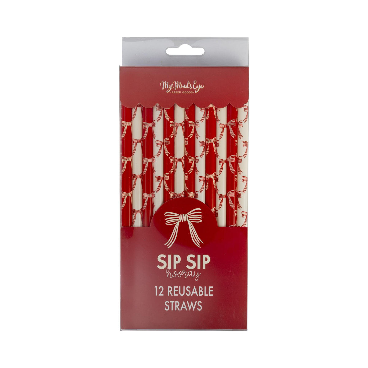 Christmas Bows Reusable Straws - The Preppy Bunny
