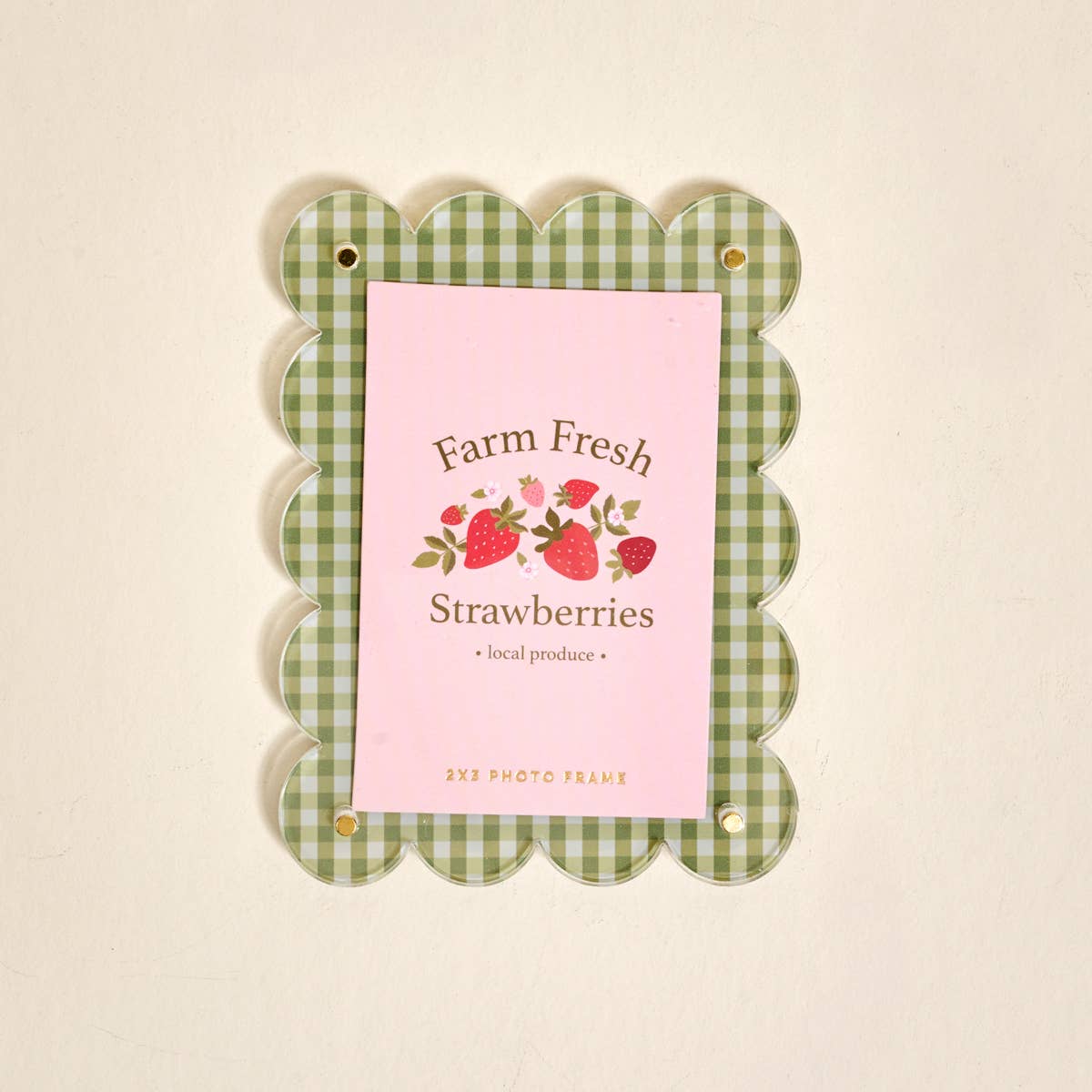 Mini Acrylic Picture Frame Magnet-Farm Fresh Strawberries - The Preppy Bunny