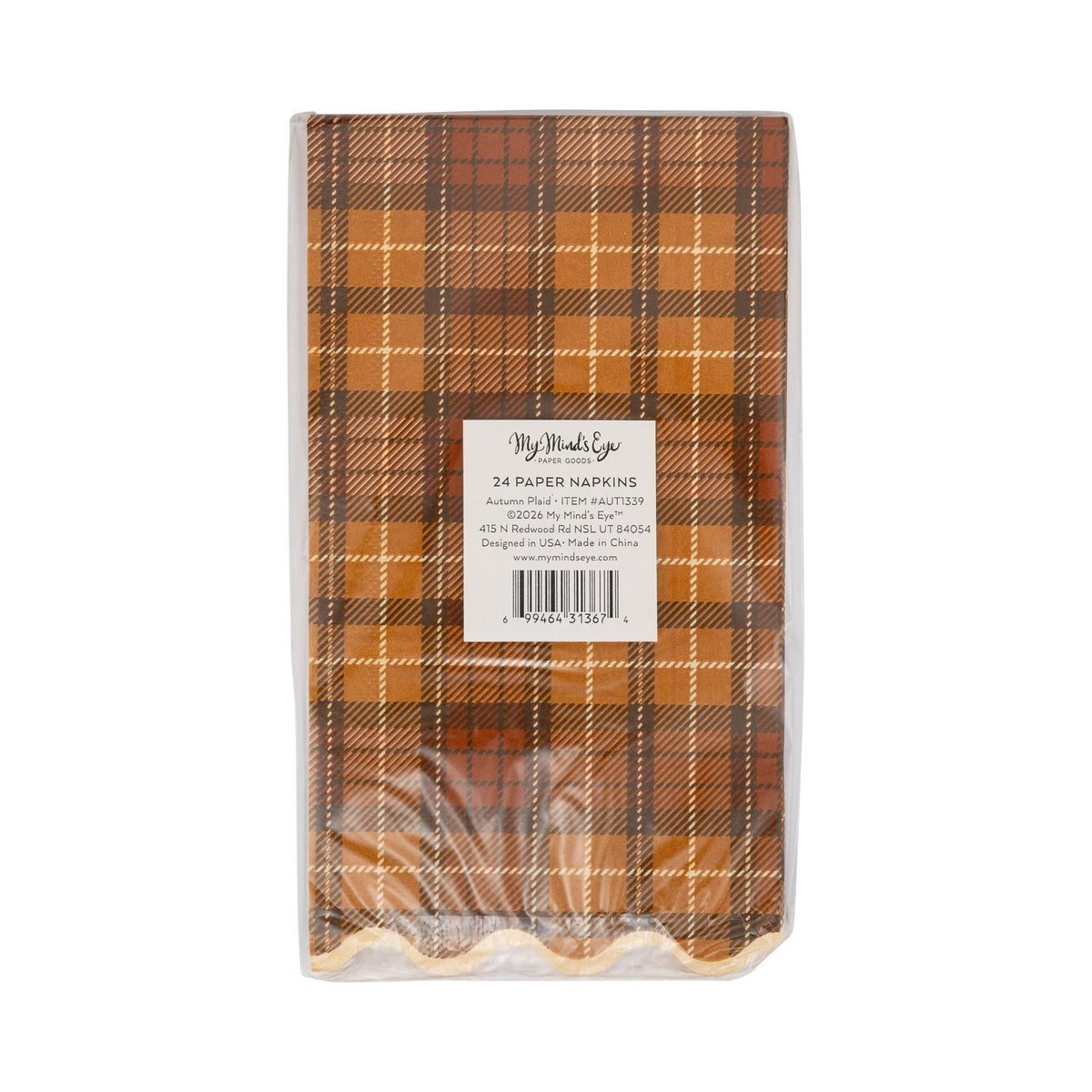 Autumn Plaid Dinner Paper Napkins