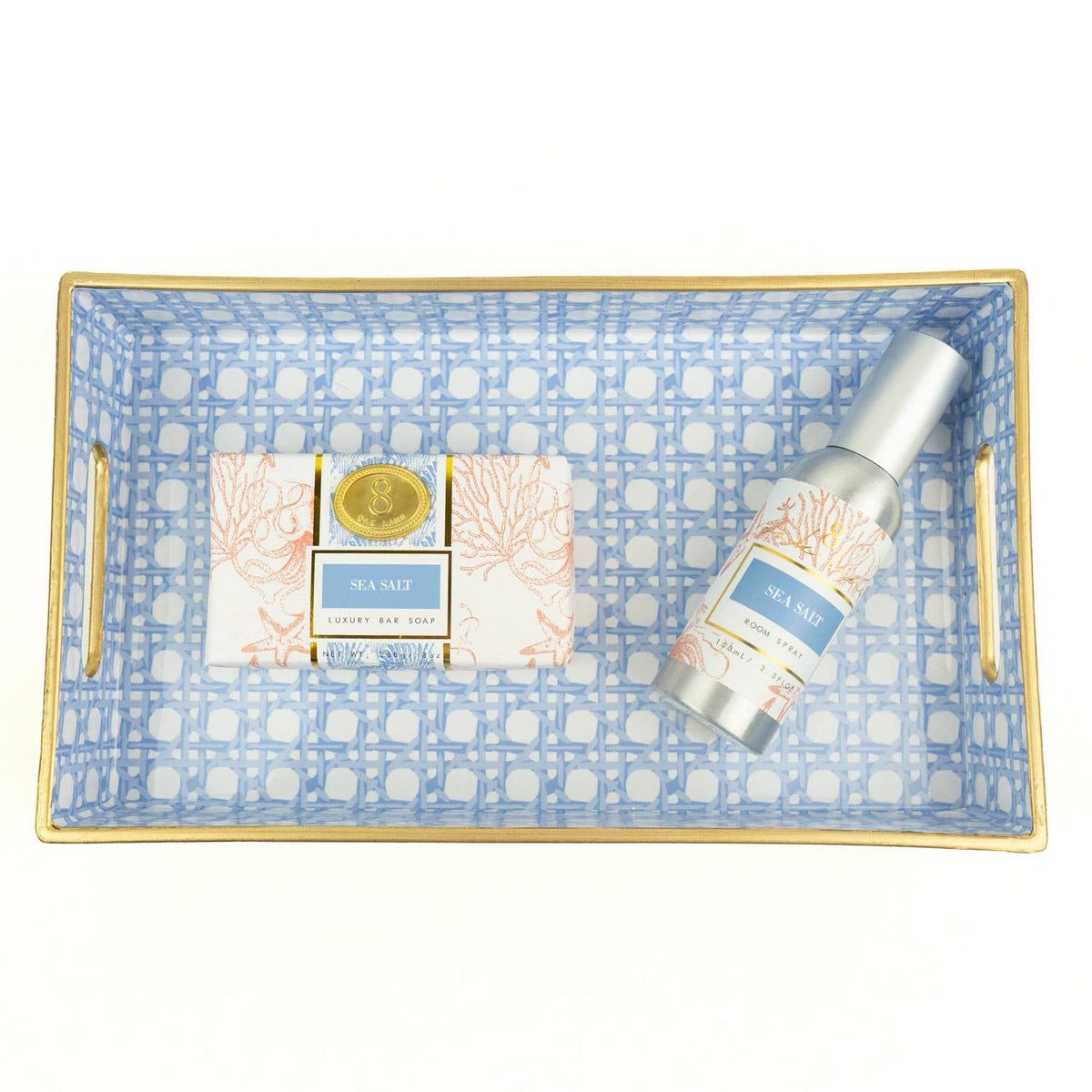 Blue Cane Vanity Tray - The Preppy Bunny