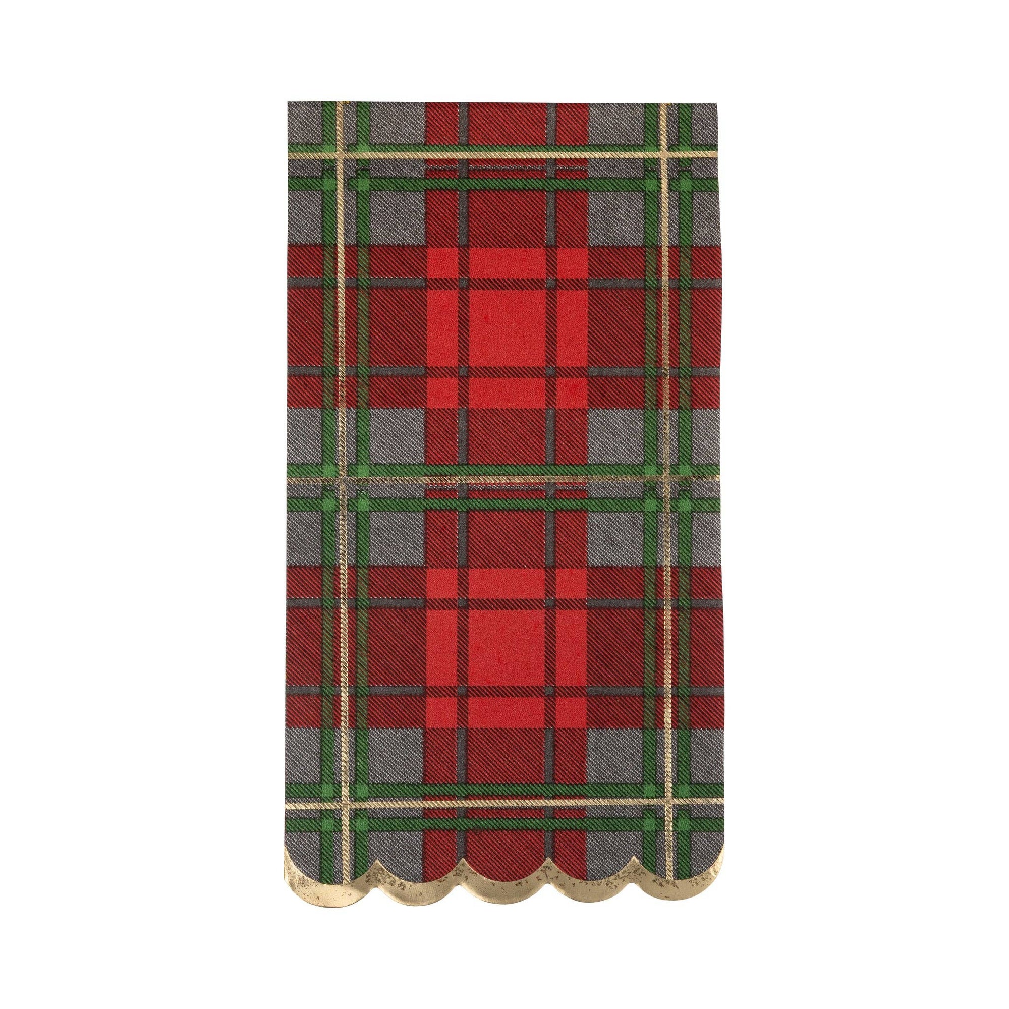 Red Christmas Plaid Paper Dinner Napkins - The Preppy Bunny