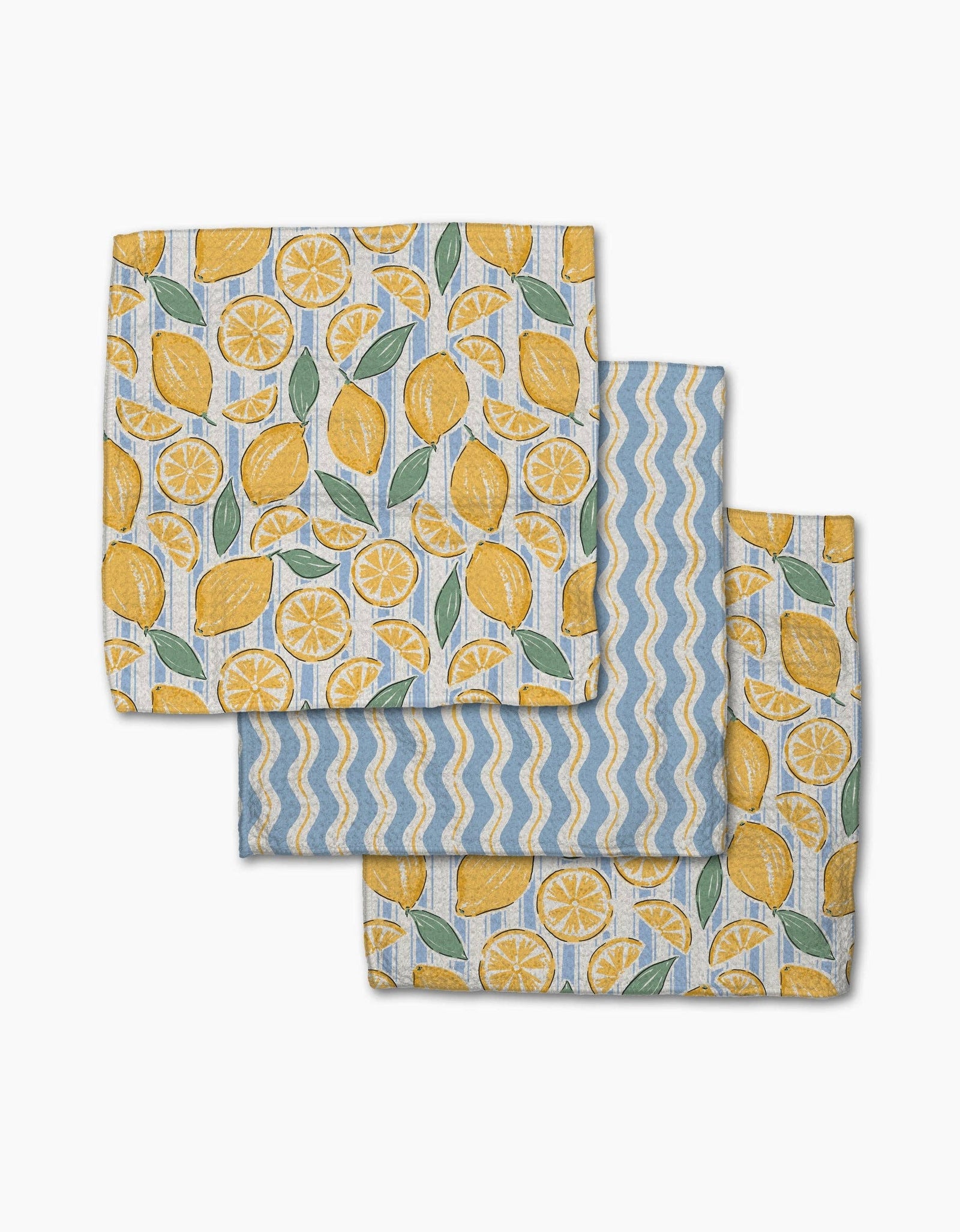 Lemon Waves Dishcloth Set by Geometry - The Preppy Bunny