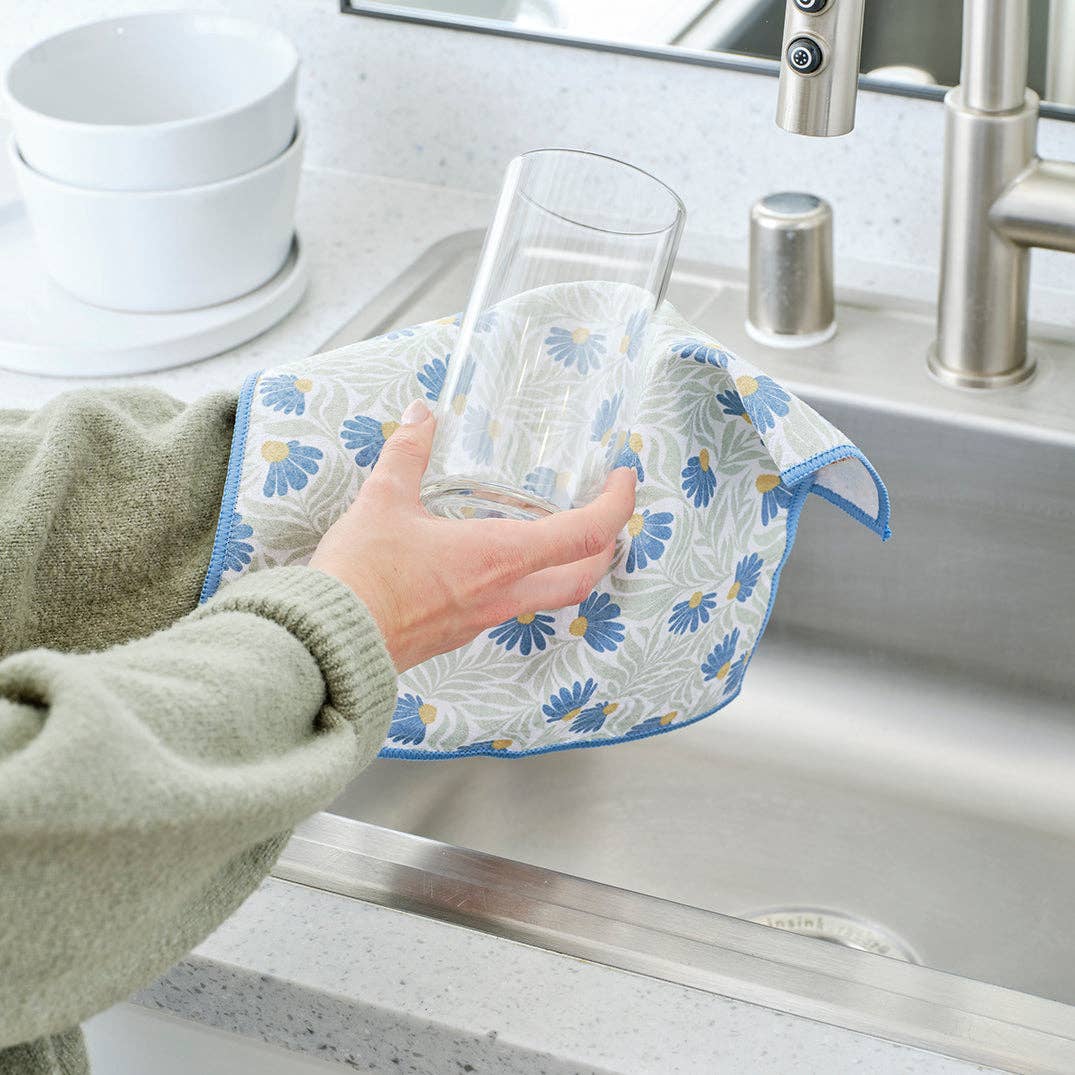 Blue Coneflower Towel Set, High Performance Microfiber - The Preppy Bunny