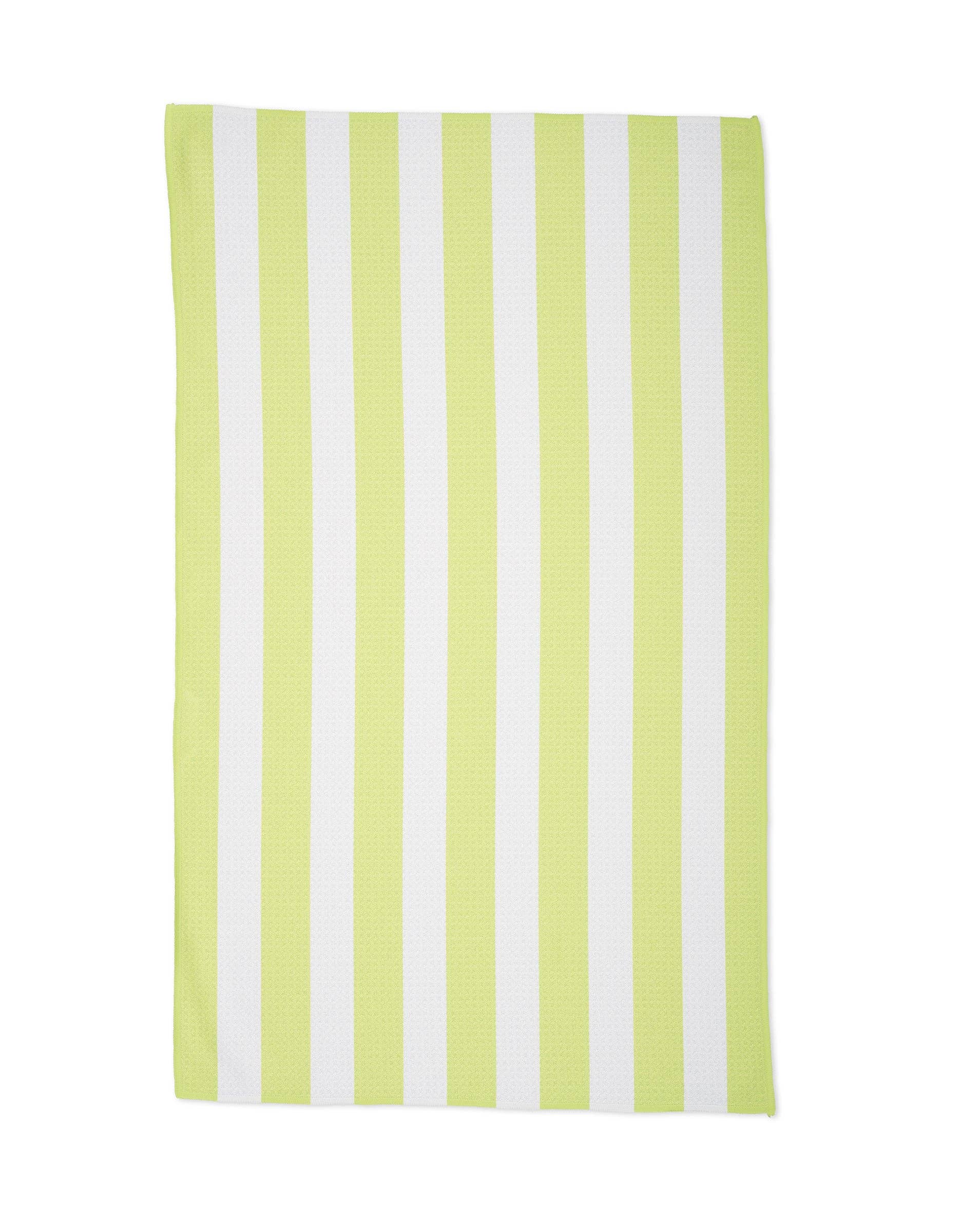 Green Stripe Geometry Tea Towel - The Preppy Bunny