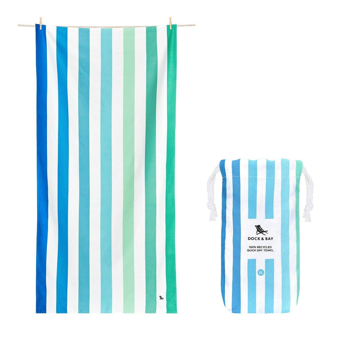 Endless River Stripe Dock &amp; Bay Quick Dry Towel - 2 sizes - The Preppy Bunny