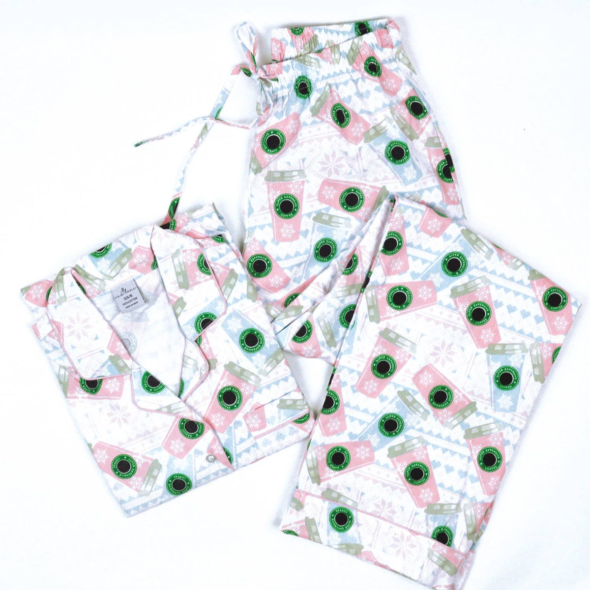 Fairisle Coffee Flannel PJ Set