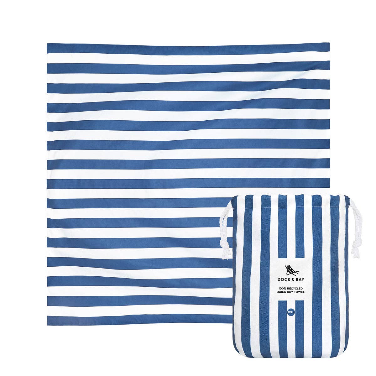 Dock &amp; Bay Quick Dry Towel for Two - Double Extra Large  - Whitsunday Blue - The Preppy Bunny