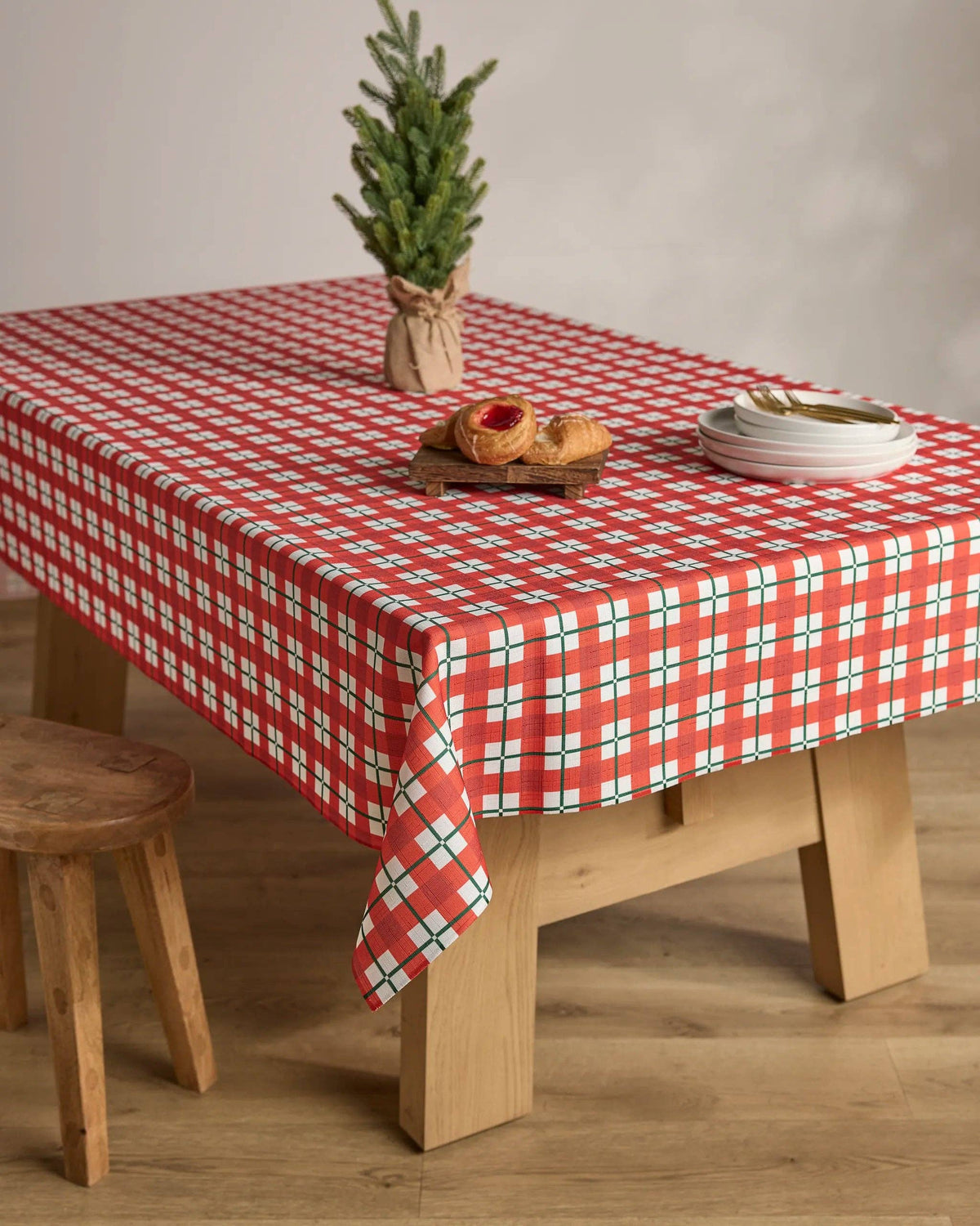 Yuletide Plaid Tablecloth by Geometry