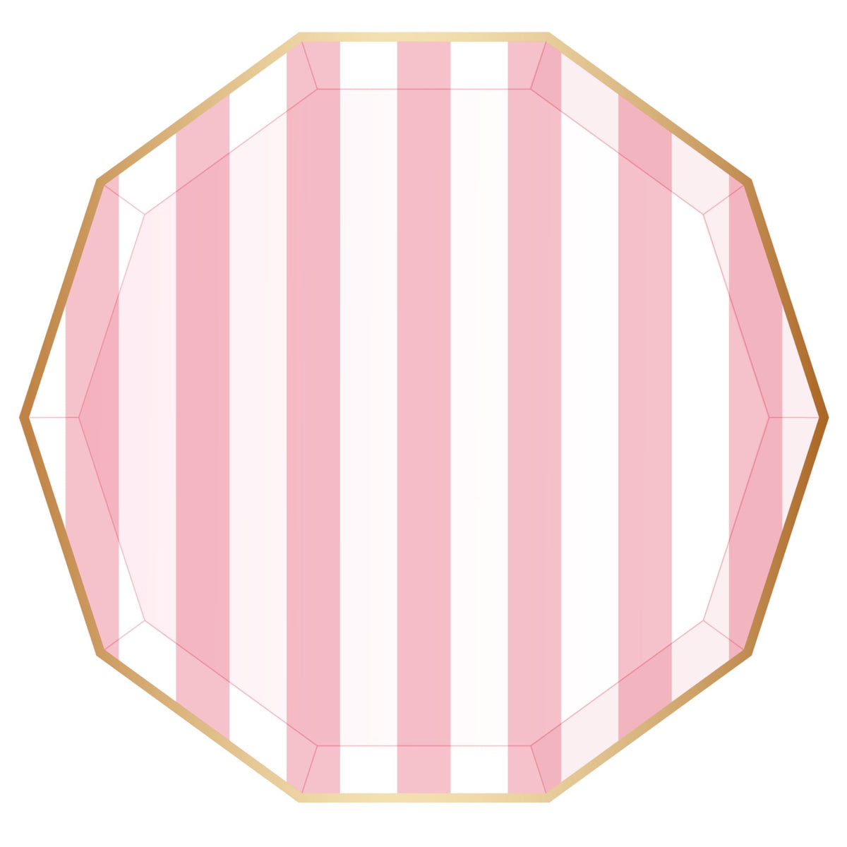 Petal Pink Signature Stripe Large Paper Plates - The Preppy Bunny