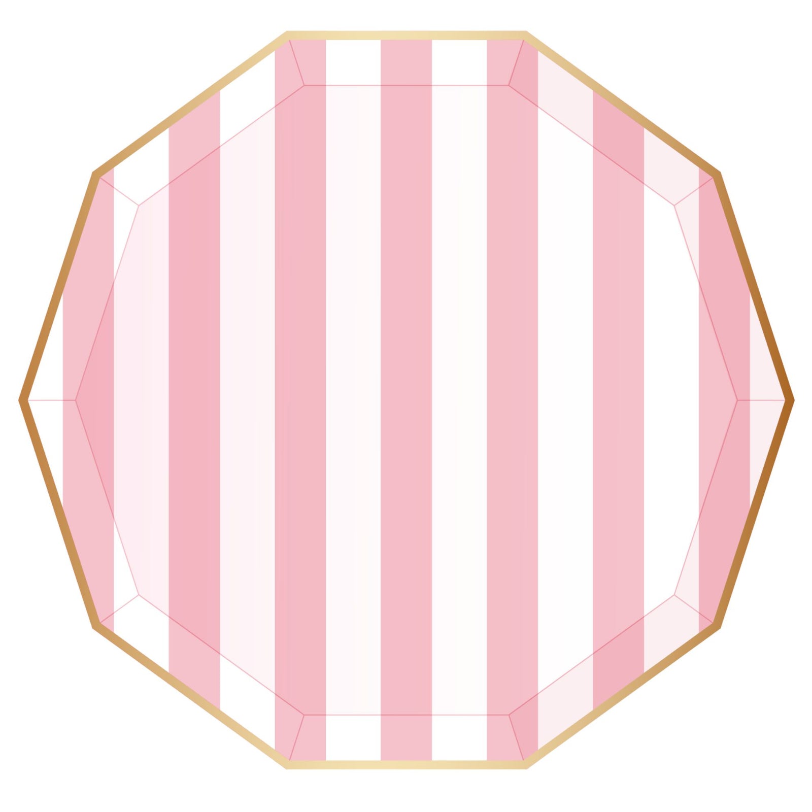 Petal Pink Signature Stripe Large Paper Plates - The Preppy Bunny