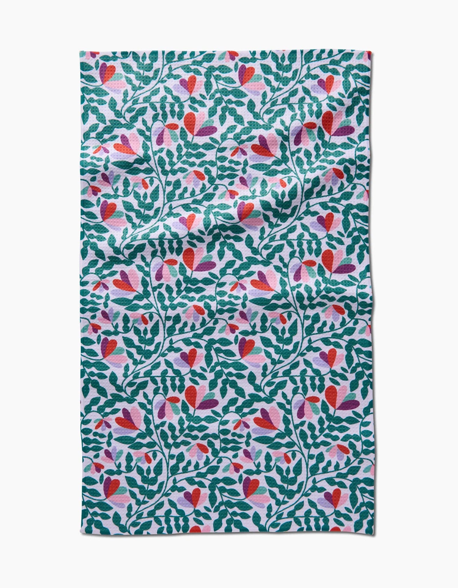 Spring Wavy Leaves Tea Towel by Geometry - The Preppy Bunny