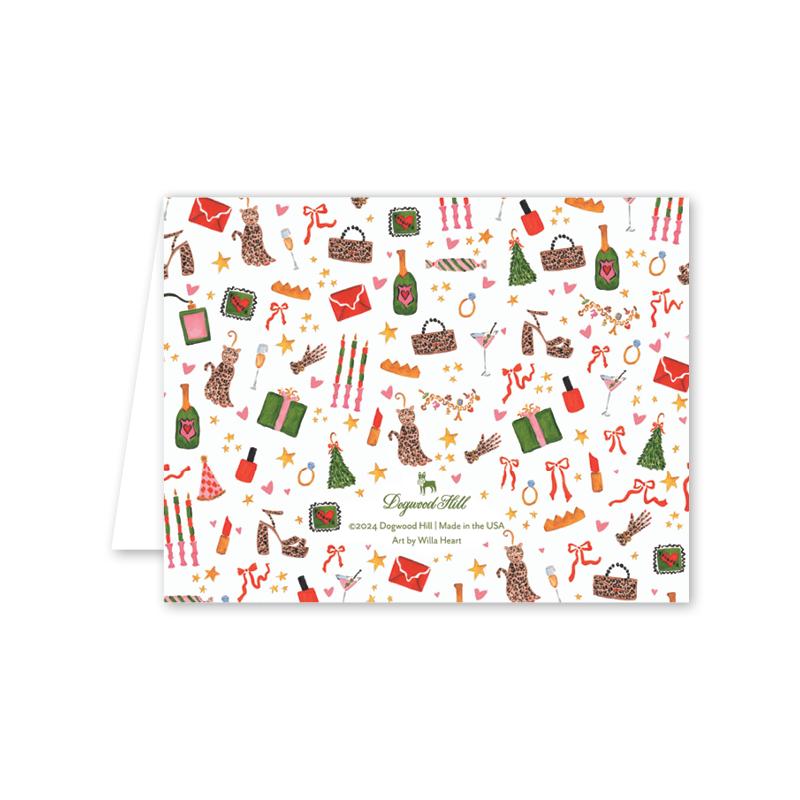 Festive Flashback Greeting Card - The Preppy Bunny