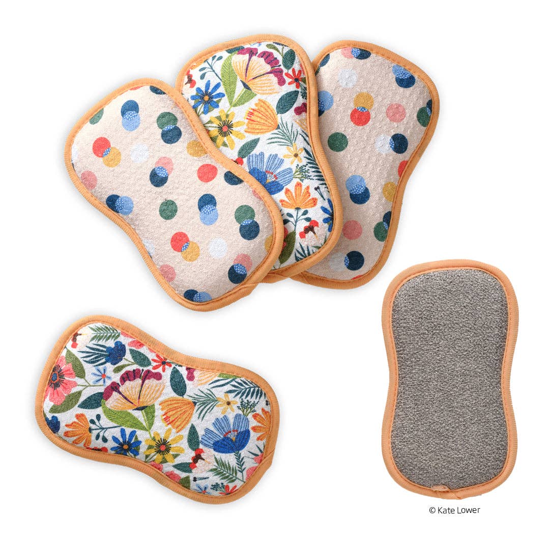 Field Of Flowers Scrubbies, Eco-friendly & Machine Washable - The Preppy Bunny