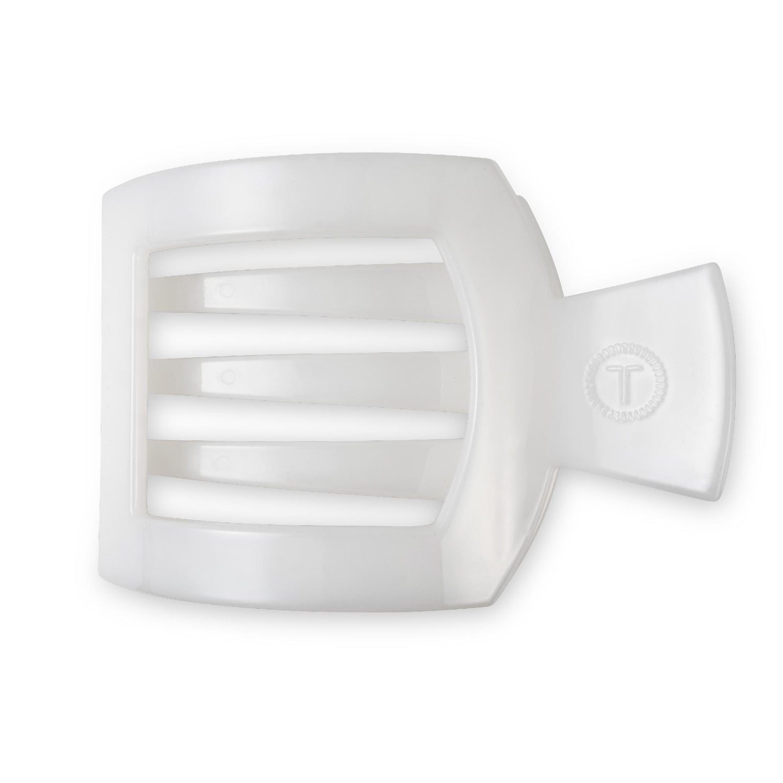 Square Flat Hair Clip | Large | Coconut White - The Preppy Bunny