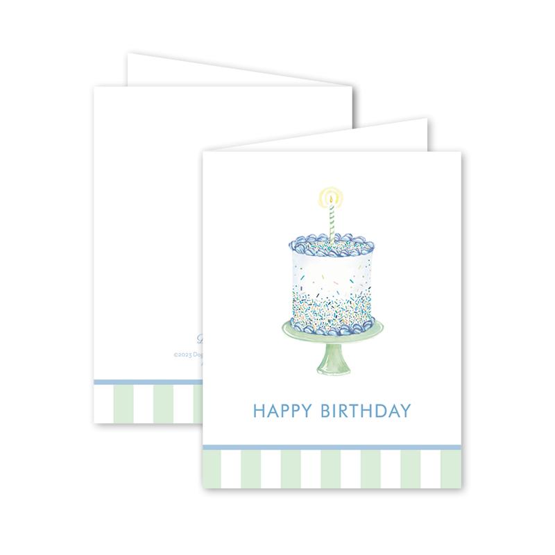 Funfetti Blue Cake Birthday Card - The Preppy Bunny